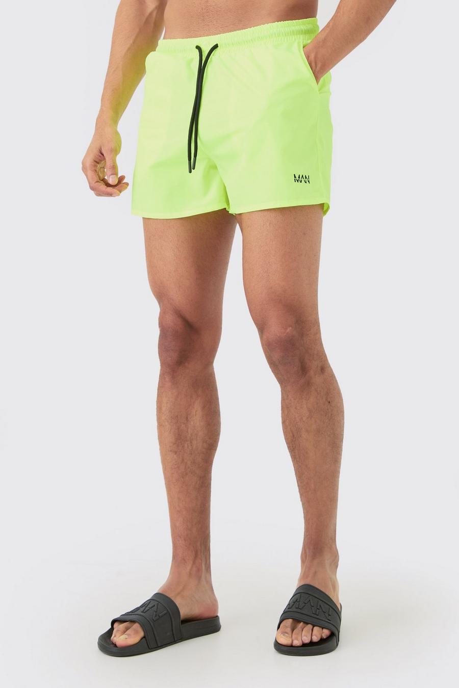 Neon-yellow Original Man Short Length Swim Short
