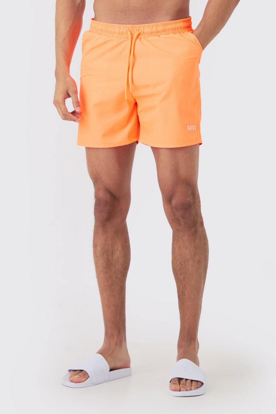 Bañador MAN Original de largo medio, Neon-orange