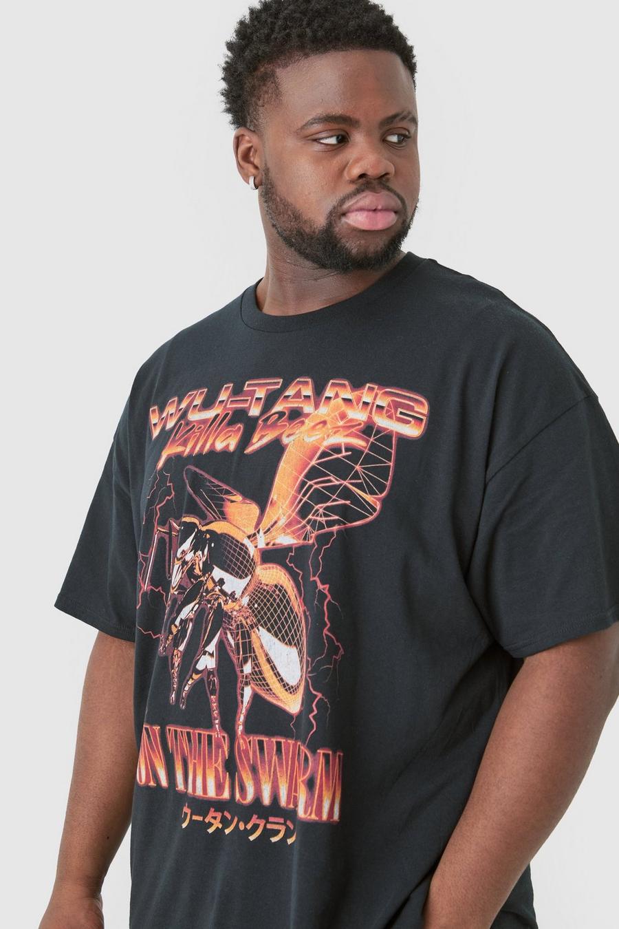 T-shirt Plus Size oversize ufficiale Wu Tang nera, Black