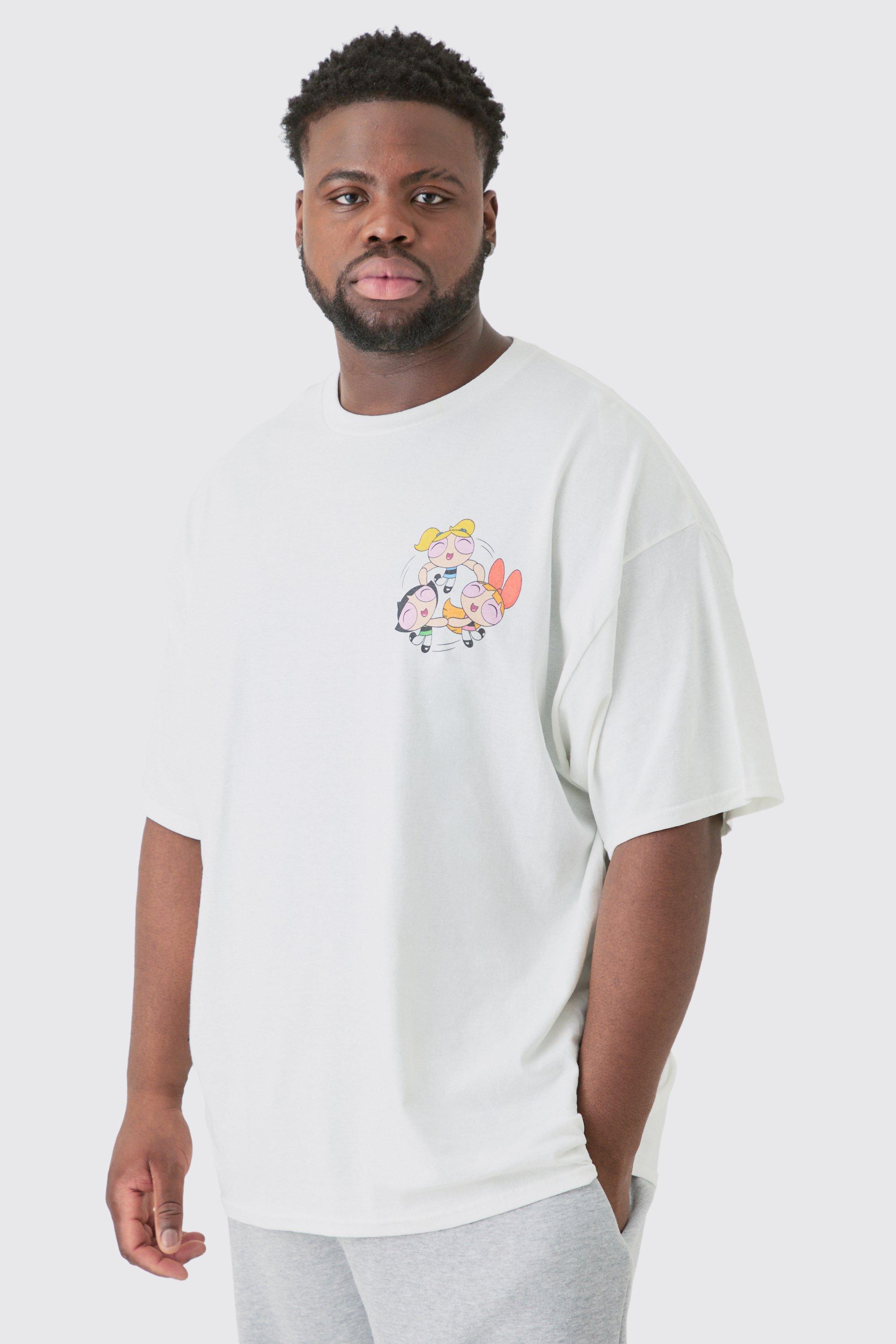 Plus Oversized Powerpuff Girls License T shirt White boohoo