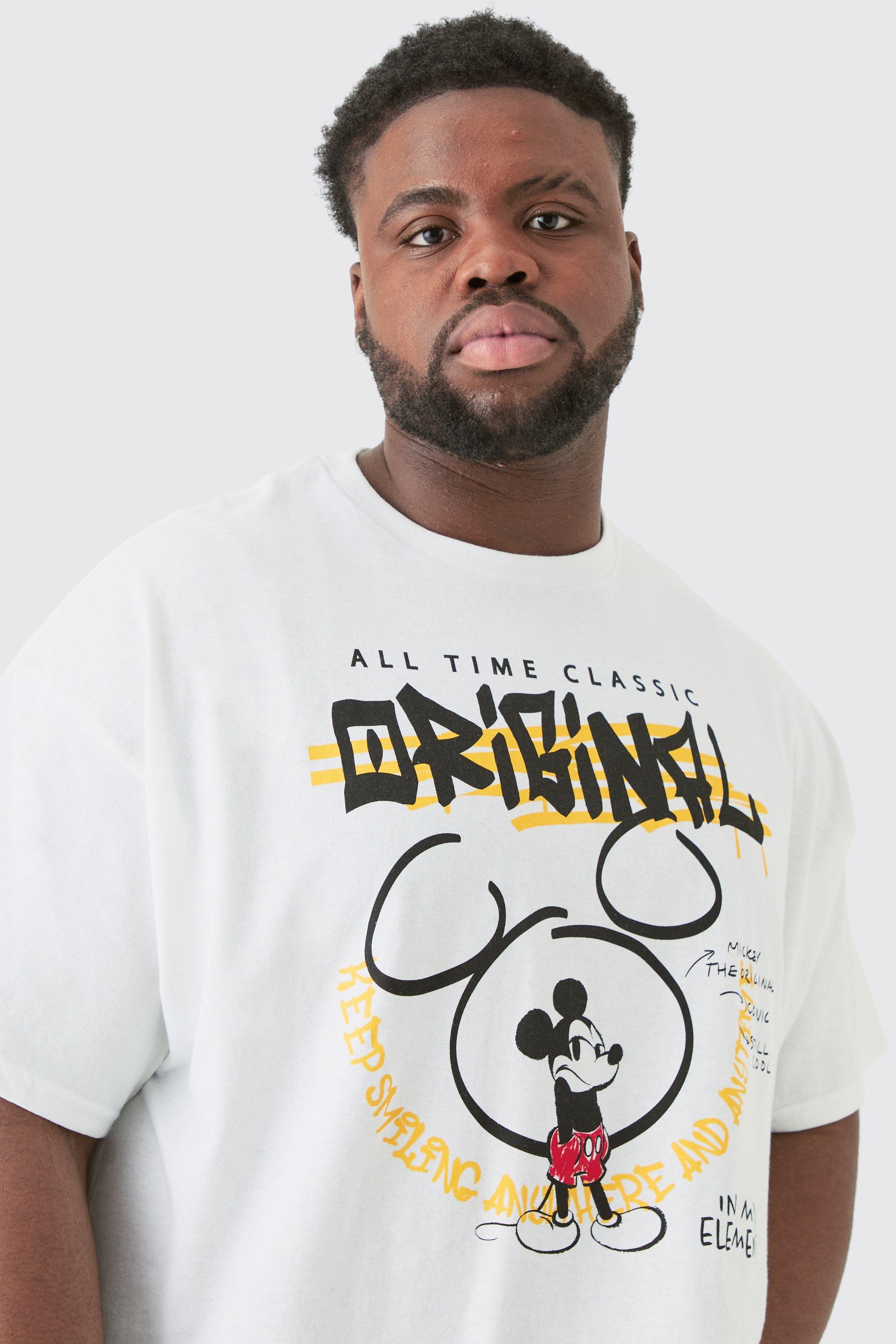 Plus Oversized Gelicenseerd Mickey Mouse T Shirt in Wit boohoo