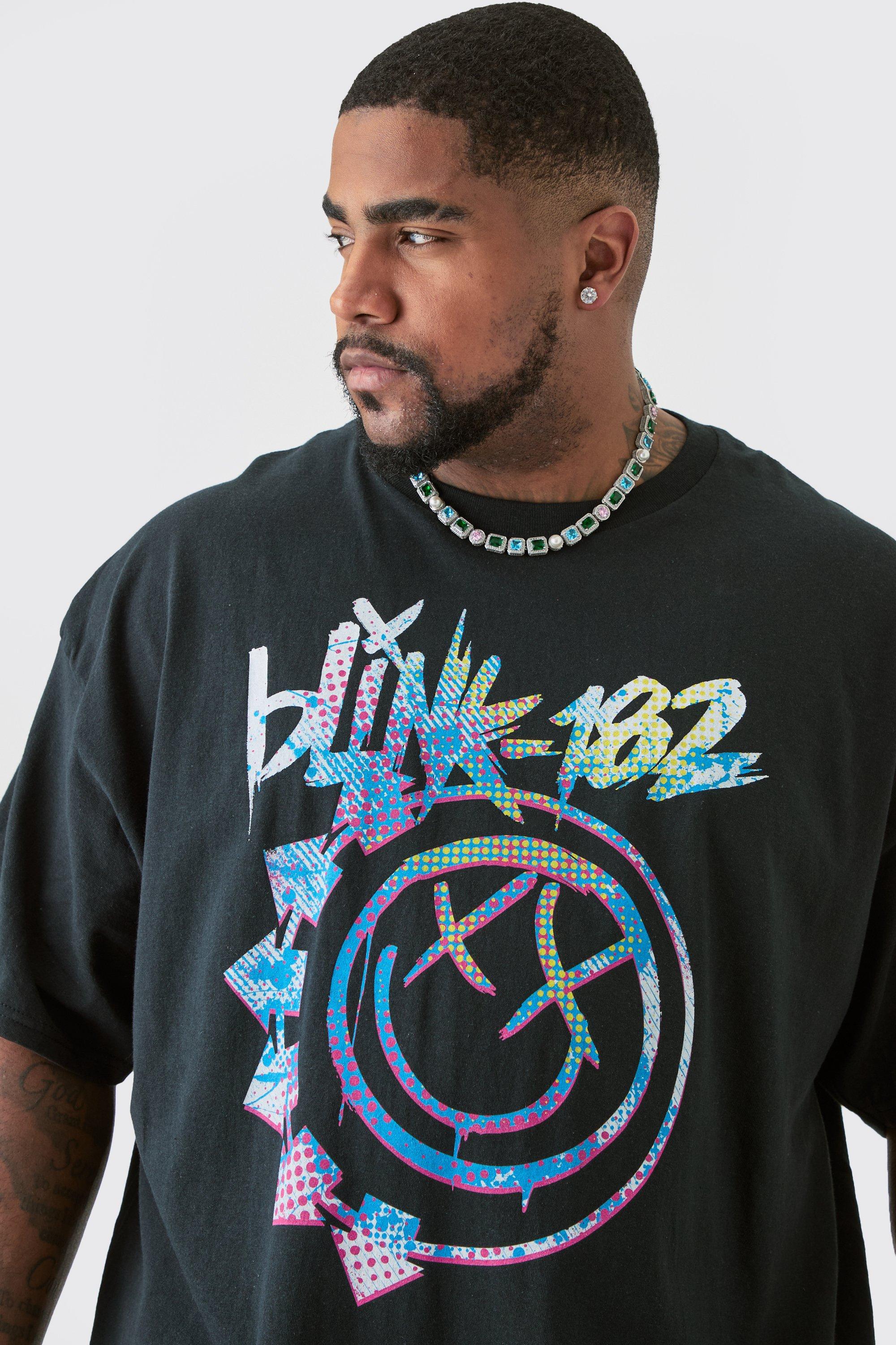 T shirt Plus Size oversize ufficiale Blink 182 nera boohoo IT