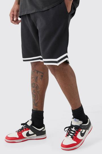 Plus Loose Mid Length Basketball Short In Black black