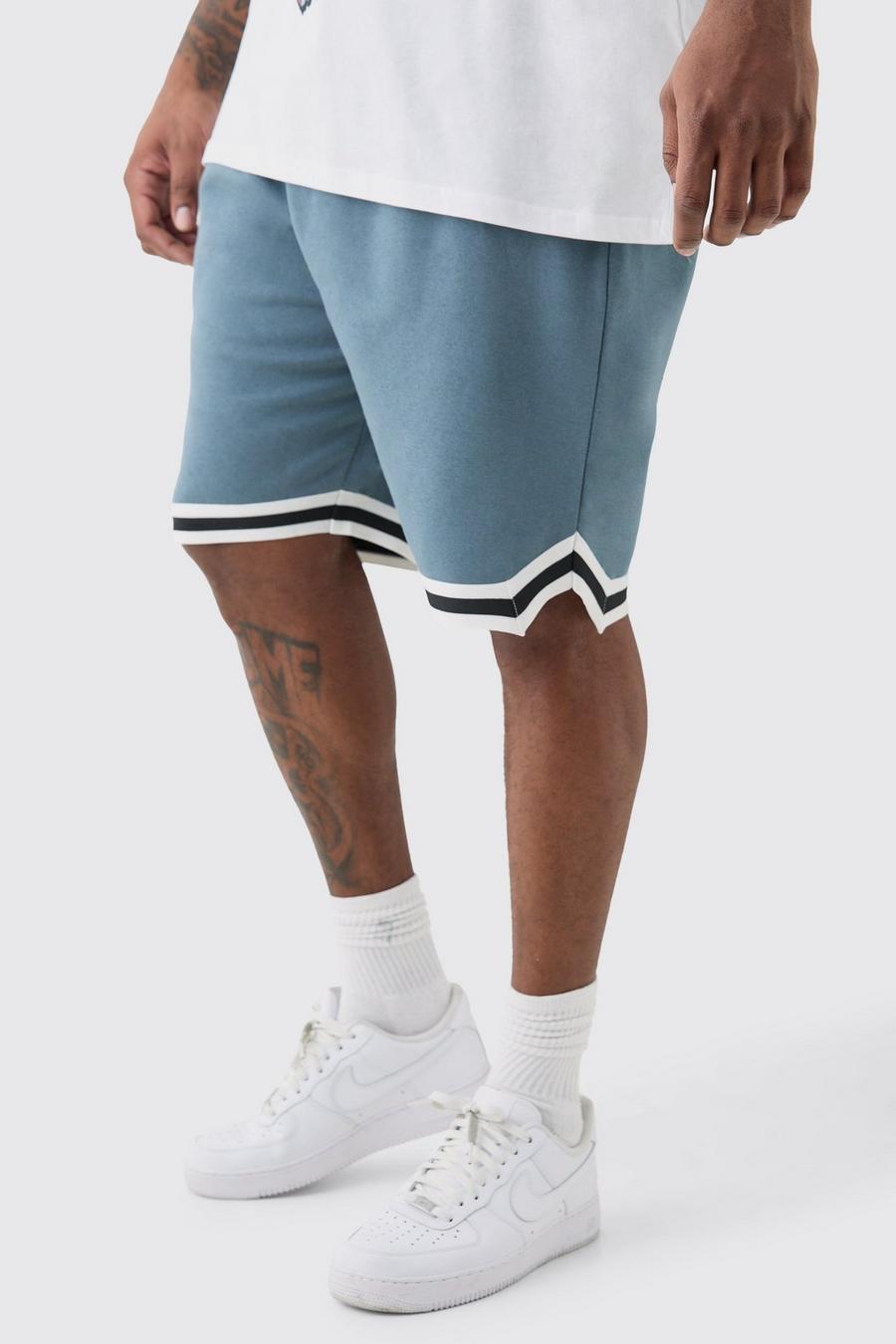 Pantaloncini da basket Plus Size medi comodi color ardesia, Slate