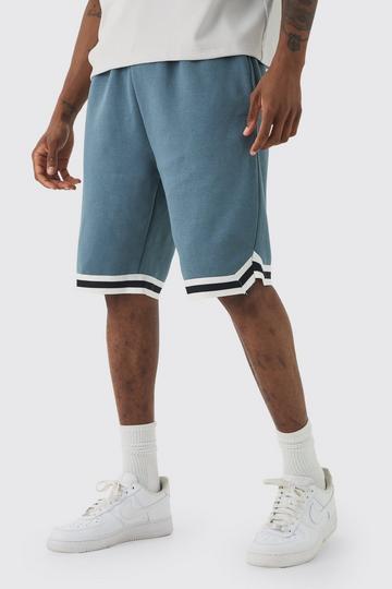 Tall Loose Fit Mid Length Basketball Short In Slate slate