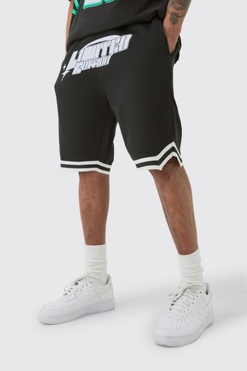 Black Tall Loose Fit Limited Edition Basketball Short In Black