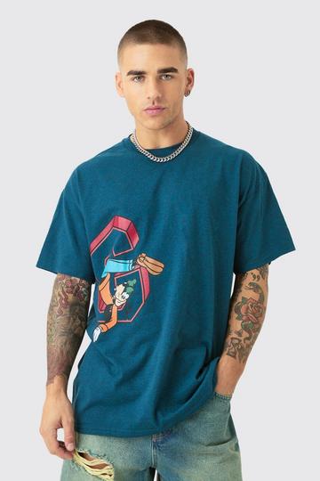 Navy Oversized Disney Goofy License T-shirt