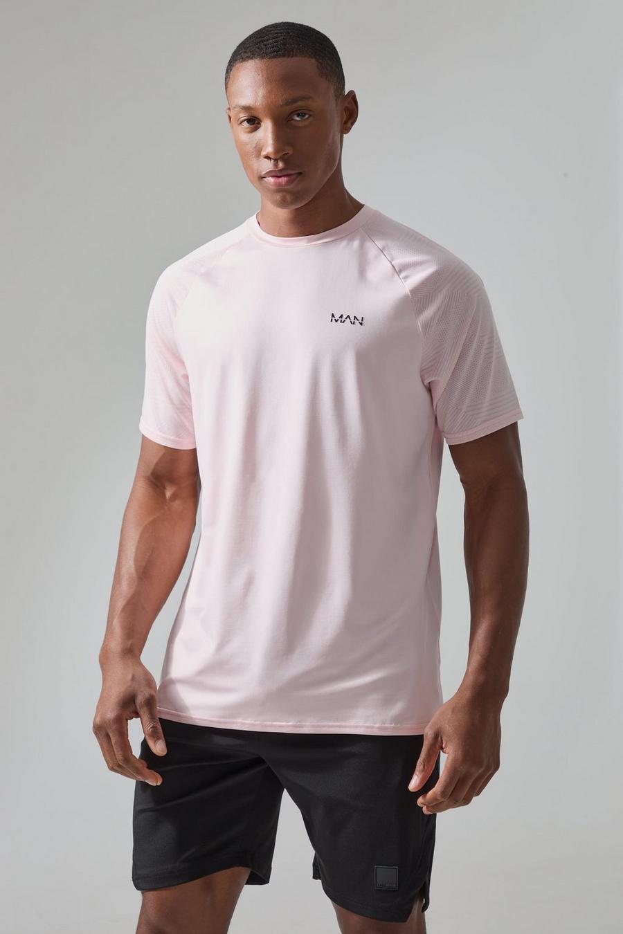 Pink Man Active Geo Jacquard T-shirt image number 1