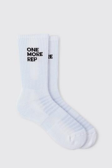 Man Active One More Rep Crew Socks white