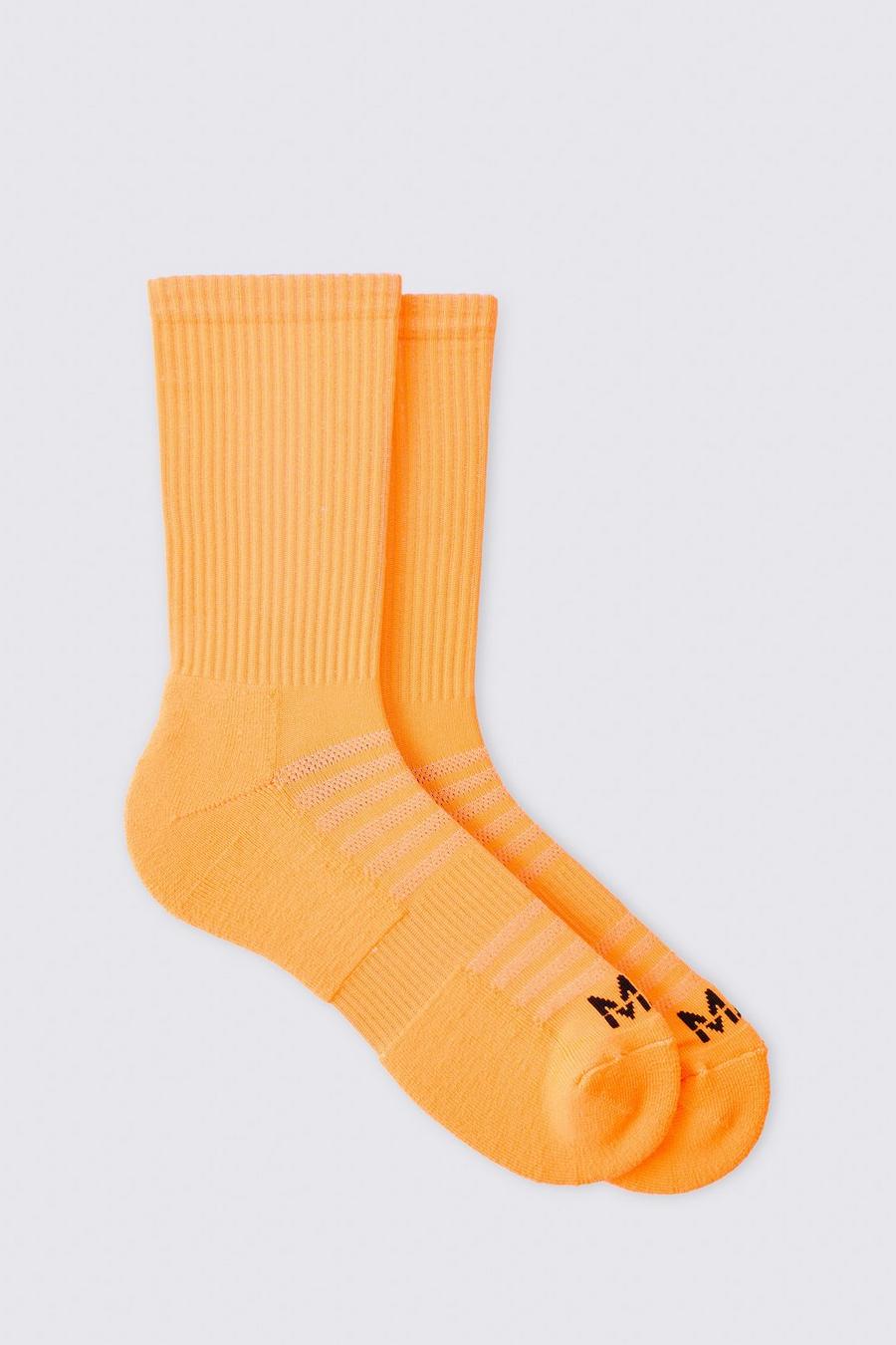 Man Active Neon Crew Socken, Orange image number 1