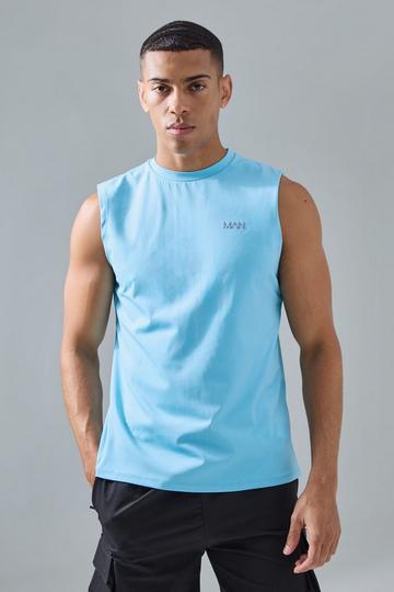 Man Active Performance Reg Fit Tank aqua