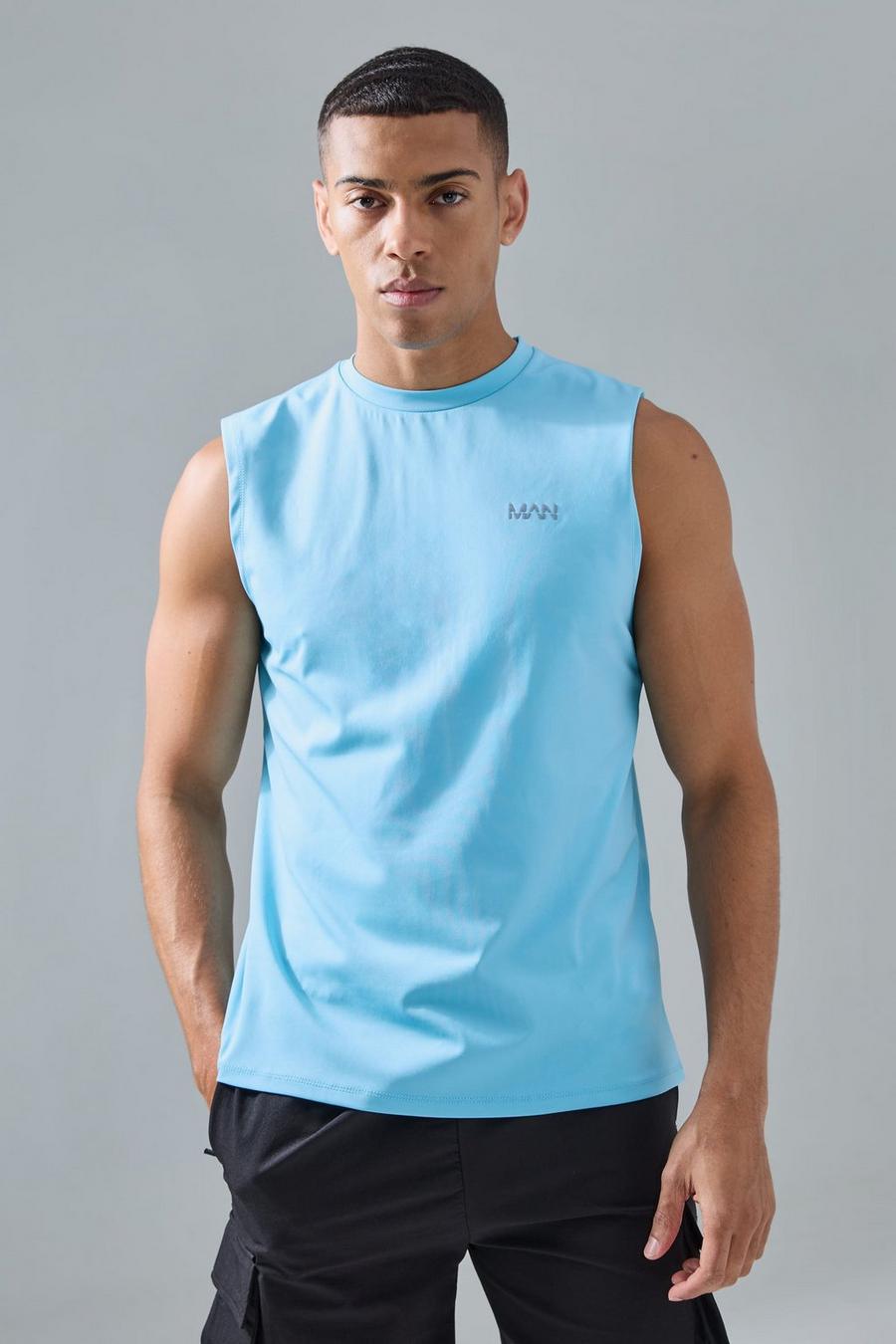 Man Active Performance Trägershirt, Aqua image number 1