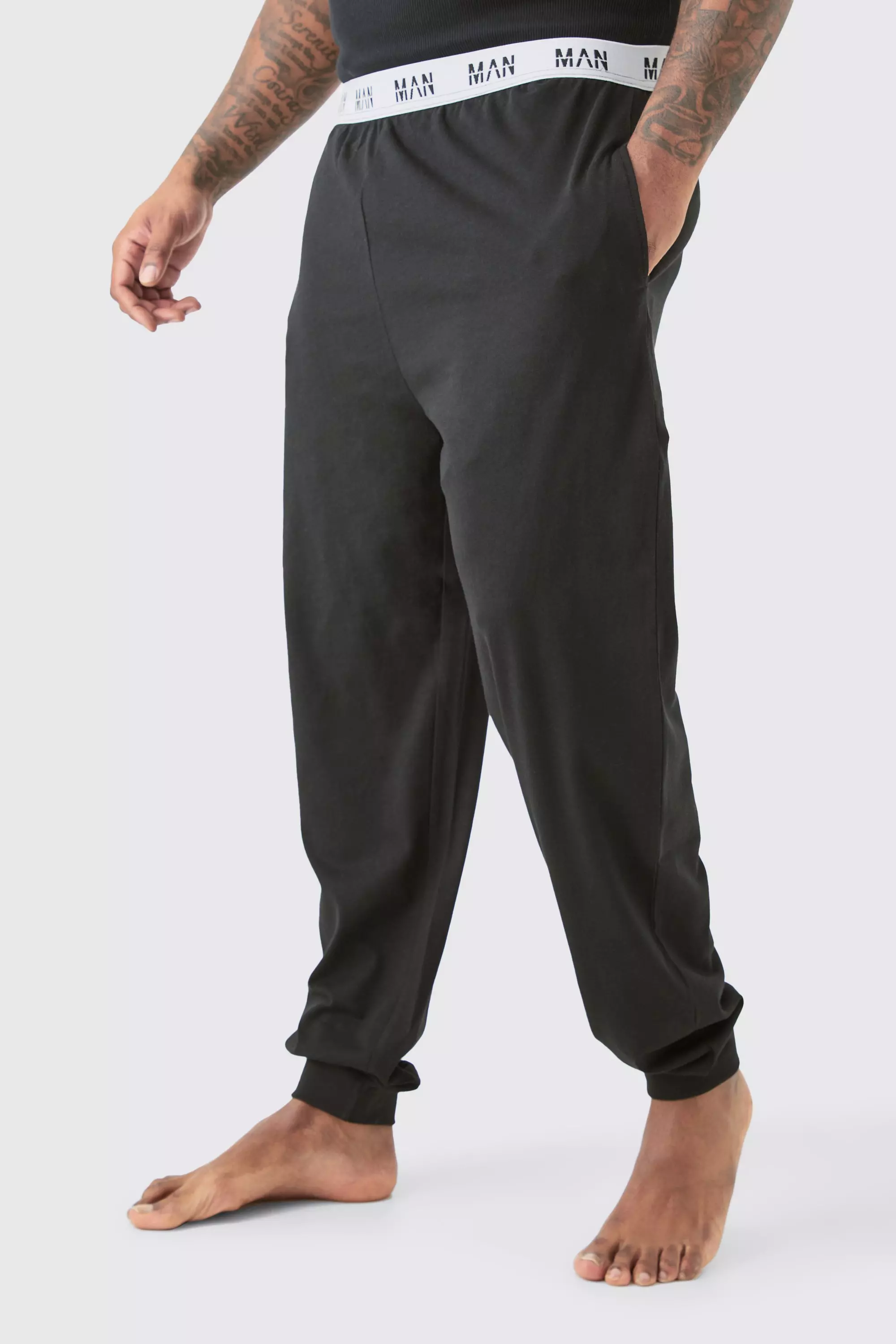 Plus Man Loungewear Joggers In Black
