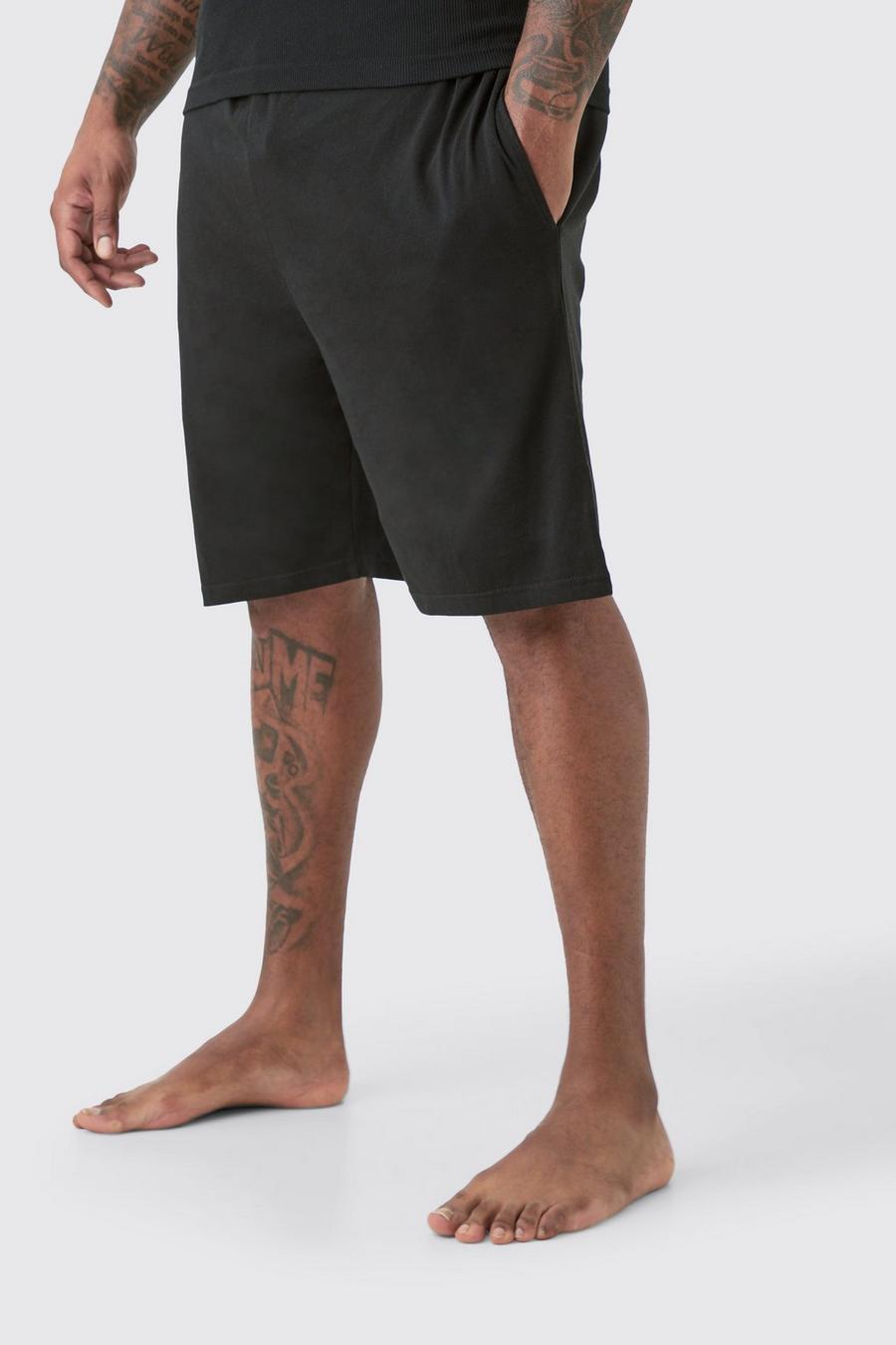 Plus Man Loungewear Shorts In Black image number 1
