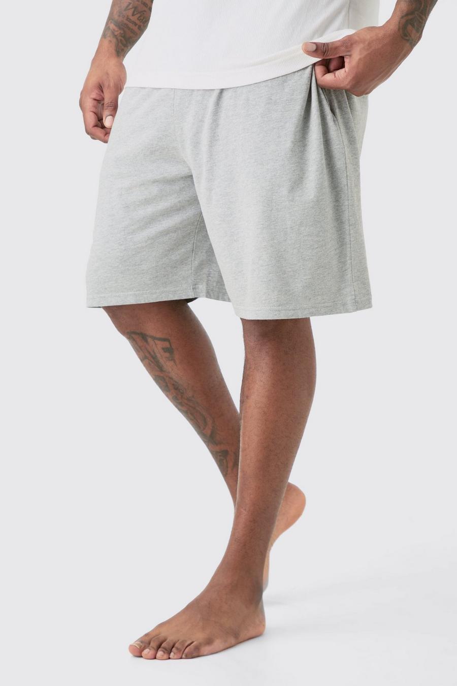 Plus Man Loungewear Shorts In Grey Marl image number 1