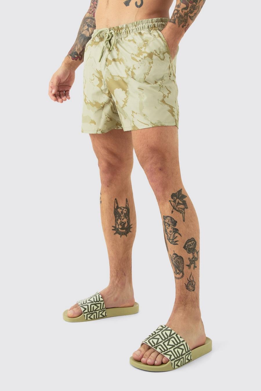Kurze Camouflage Badehose, Green image number 1