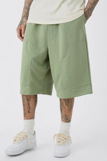 Khaki Tall Carpenter Loopback Jorts