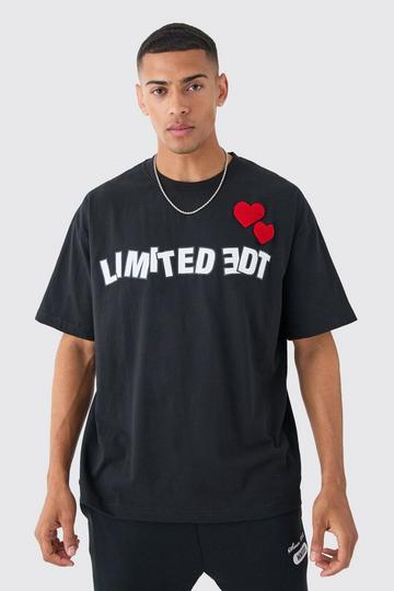 Oversized Limited Edition Heart T-shirt black