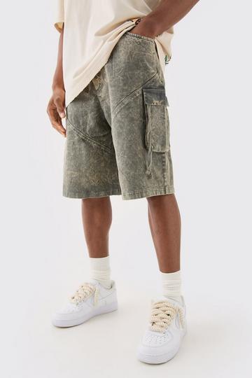 Versleten Parachute Shorts Met Tailleband charcoal