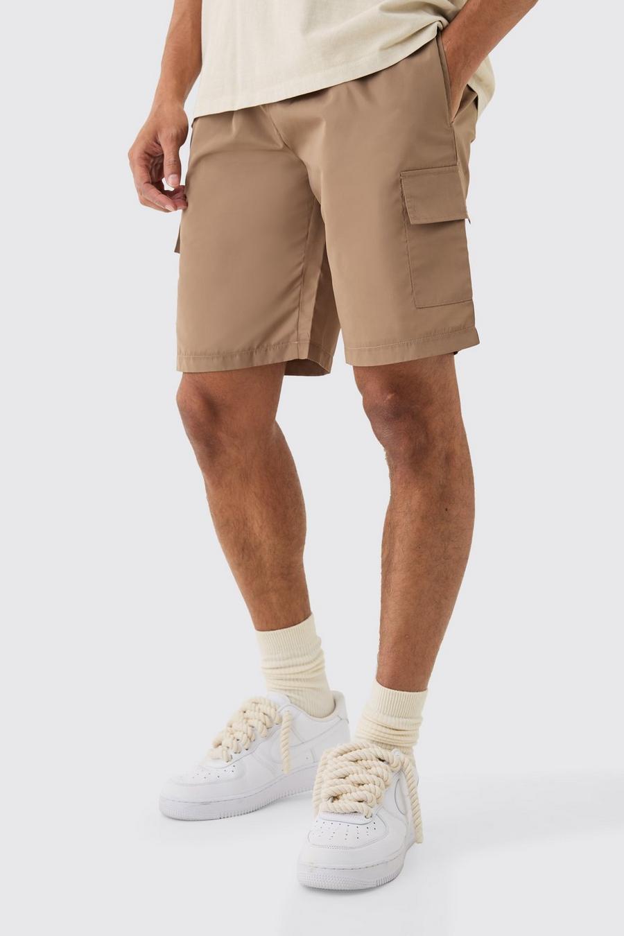 Cargo-Shorts mit elastischem Bund, Stone