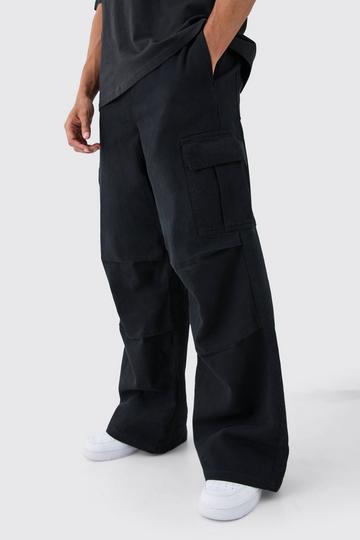 Pantalon cargo baggy en noir black