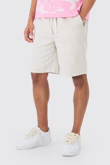 Baggy Ecru Shorts Met Elastische Taille En Touwtjes ecru