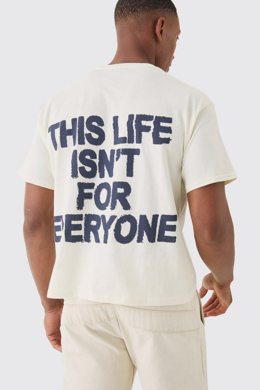 Camiseta para bebé con eslogan Life Isn't For Everyone, Ecru image number 1