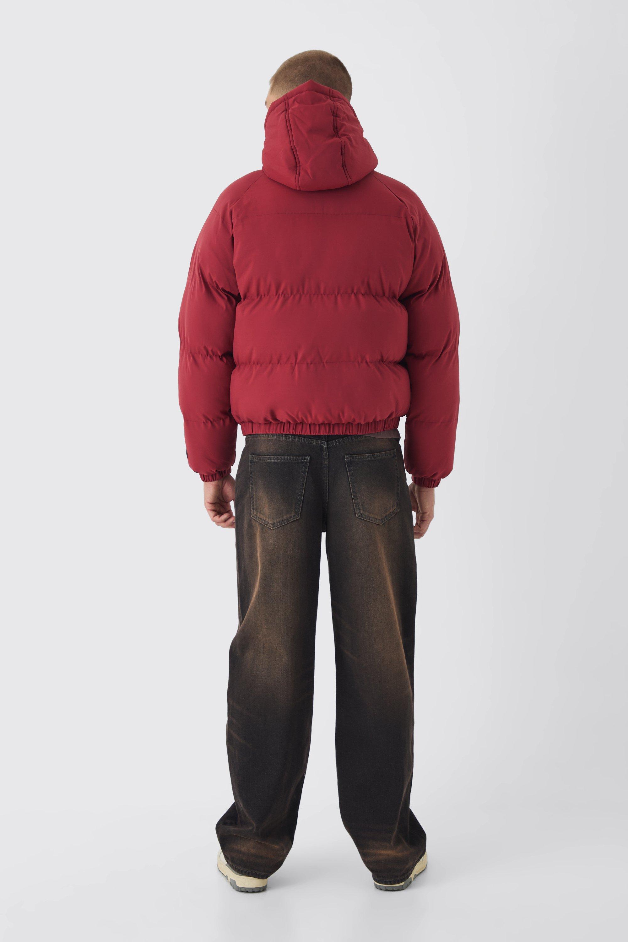 Boohoo red puffer fashion jacket