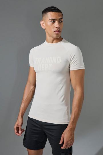 Active Training Dept Raglan Muscle Fit T-shirt ecru