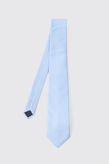 Blue Slim Satin Tie In Light Blue