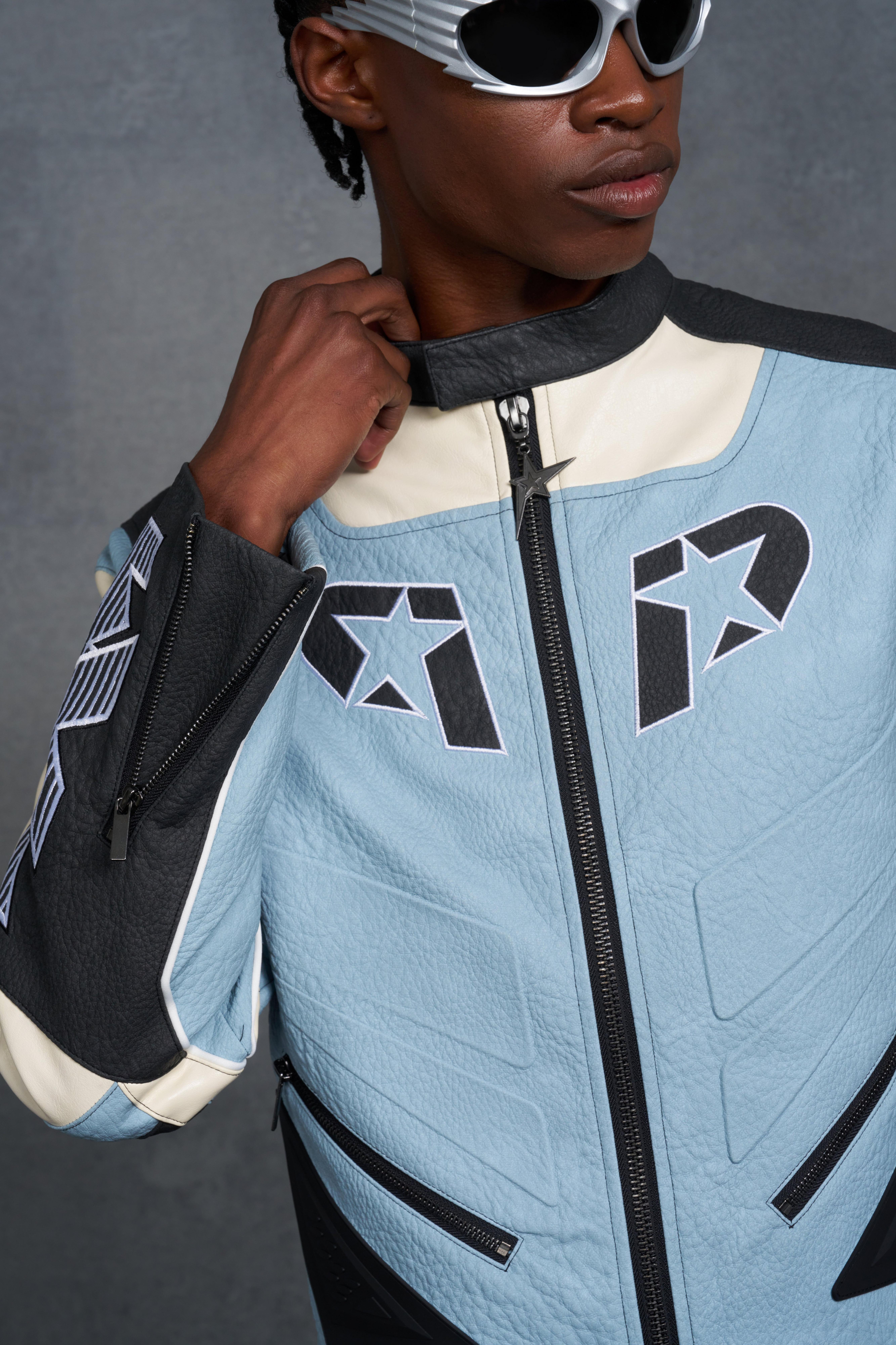 P-Star Boxy Faux Leather Paneled Moto Jacket | boohoo USA