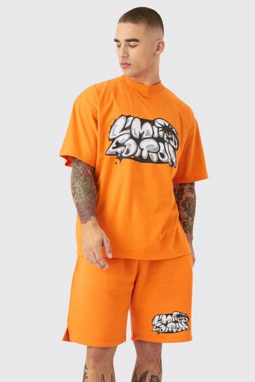 Orange Oversized Extended Neck Limited Edition Graffiti Tracksuit