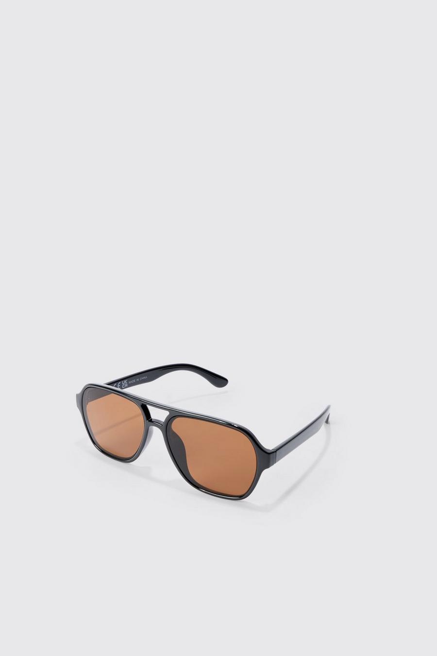 Contrast Lens Aviator Sunglasses In Brown image number 1