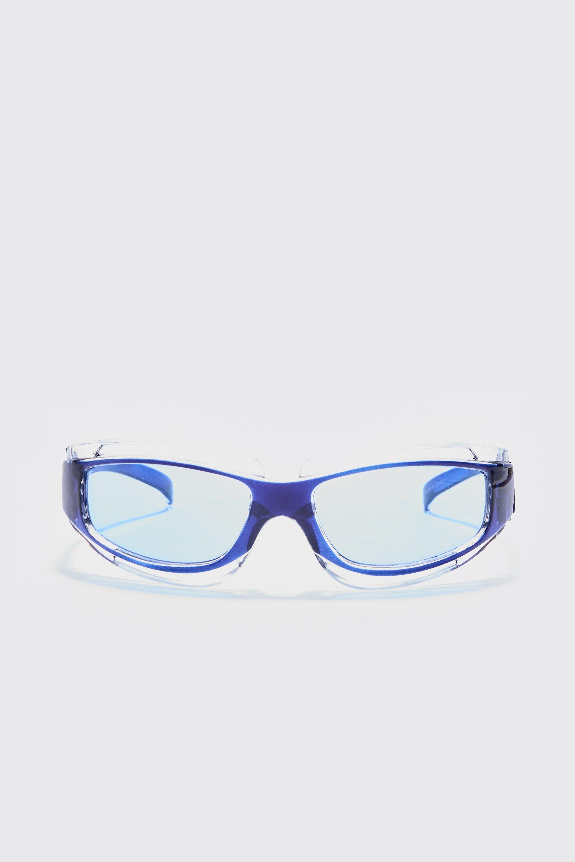 Blue metallic sunglasses best sale