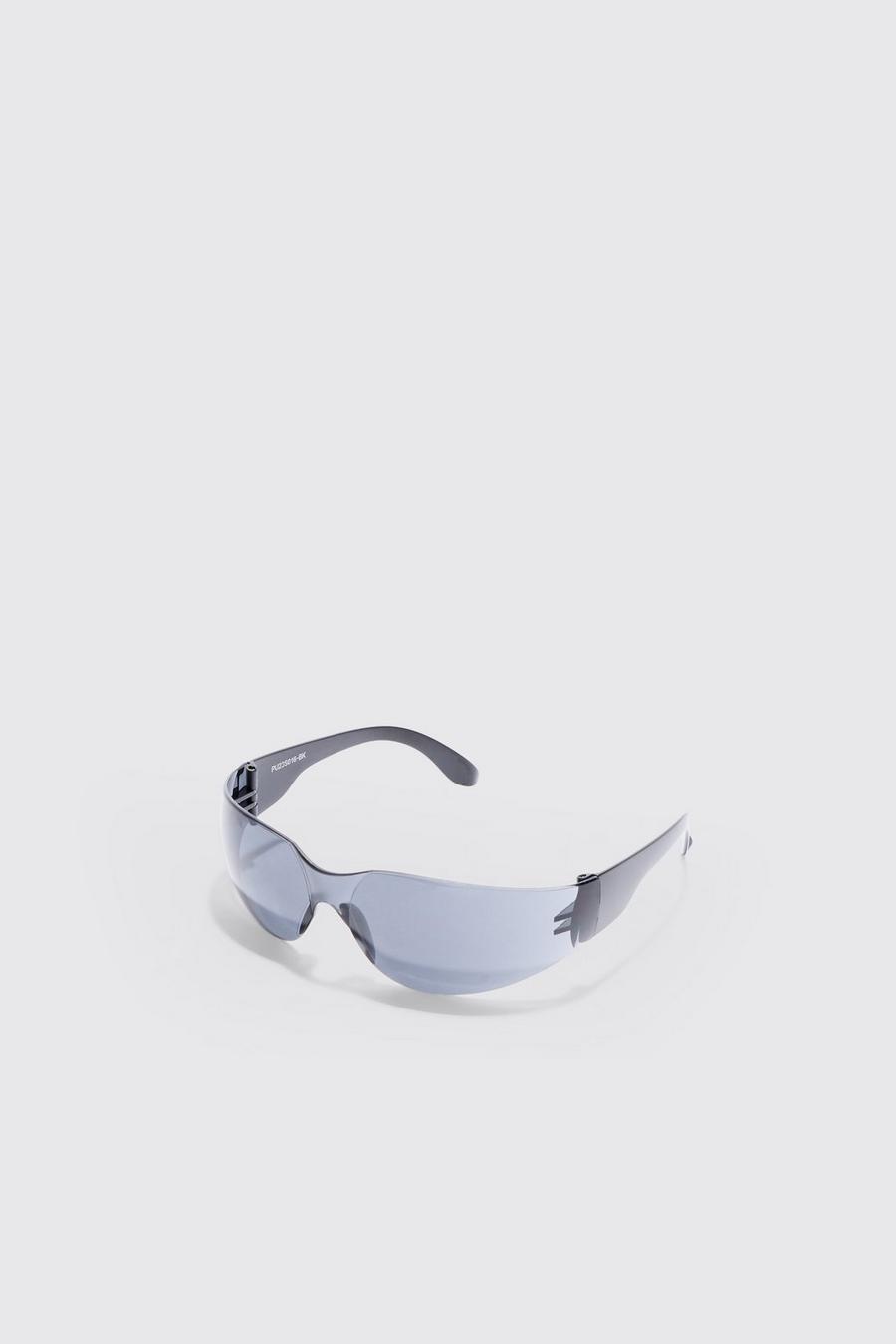 Frameless Plastic Sunglasses In Black