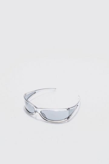 Wrap Visor Sunglasses In Grey grey