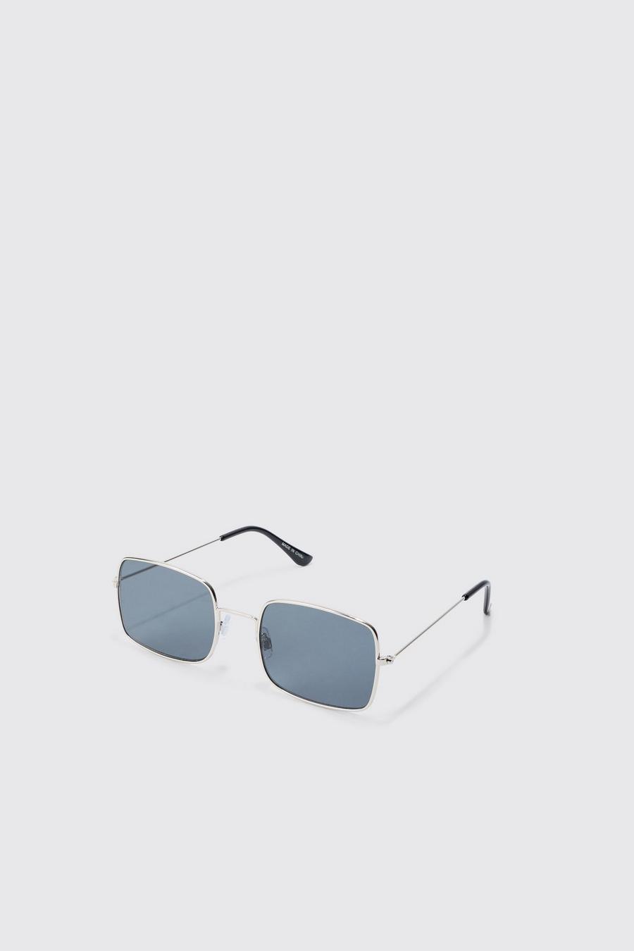 Square Metal Frame Sunglasses In Black