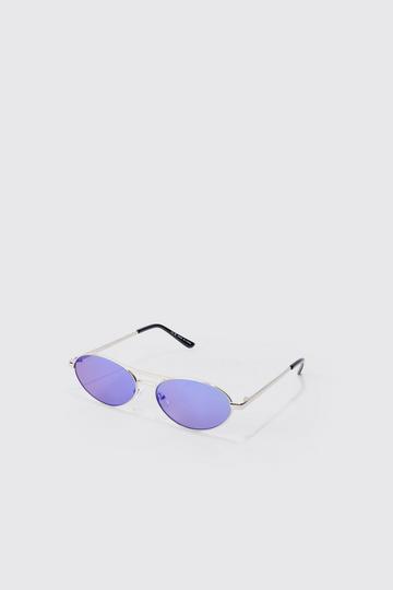 Mirror Lens Sunglasses In Blue blue