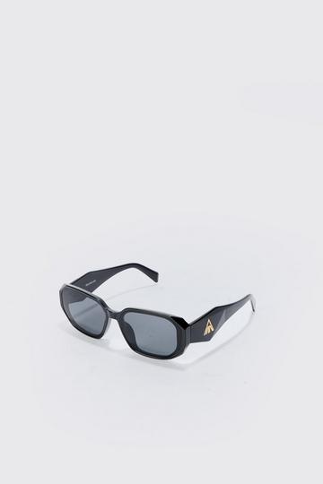 BM Rectangular Plastic Sunglasses In Black black