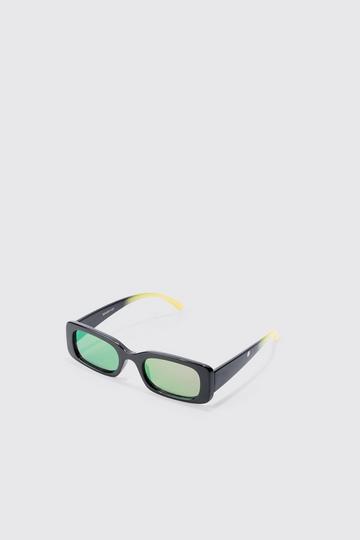 Black Chunky Ombre Frame Sunglasses In Yellow