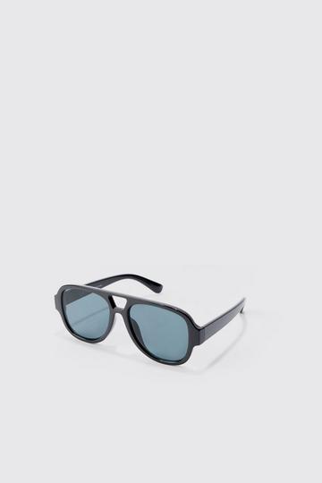 Chunky Plastic Aviator Sunglasses In Black black