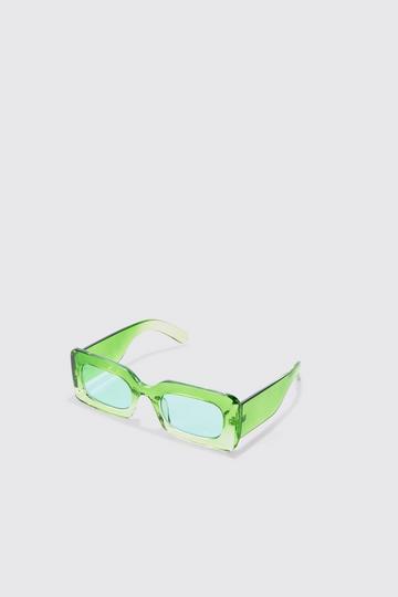 Ombre Rectangular Sunglasses In Green green