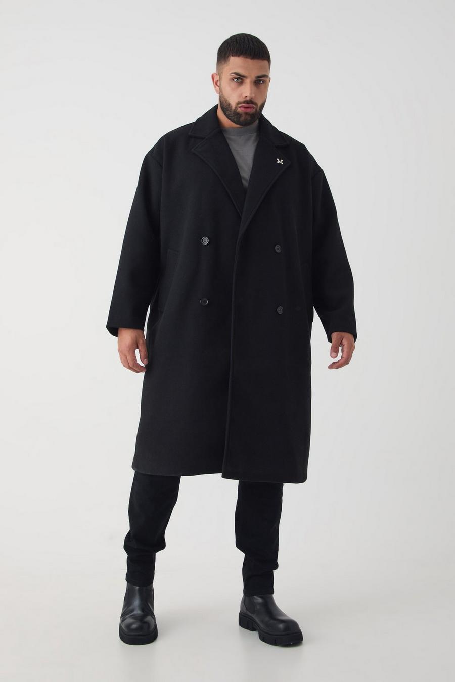 Plus Oversized Drop Shoulder Double Breasted Overcoat In Plus Oversized Drop Shoulder Double Breasted Overcoat In