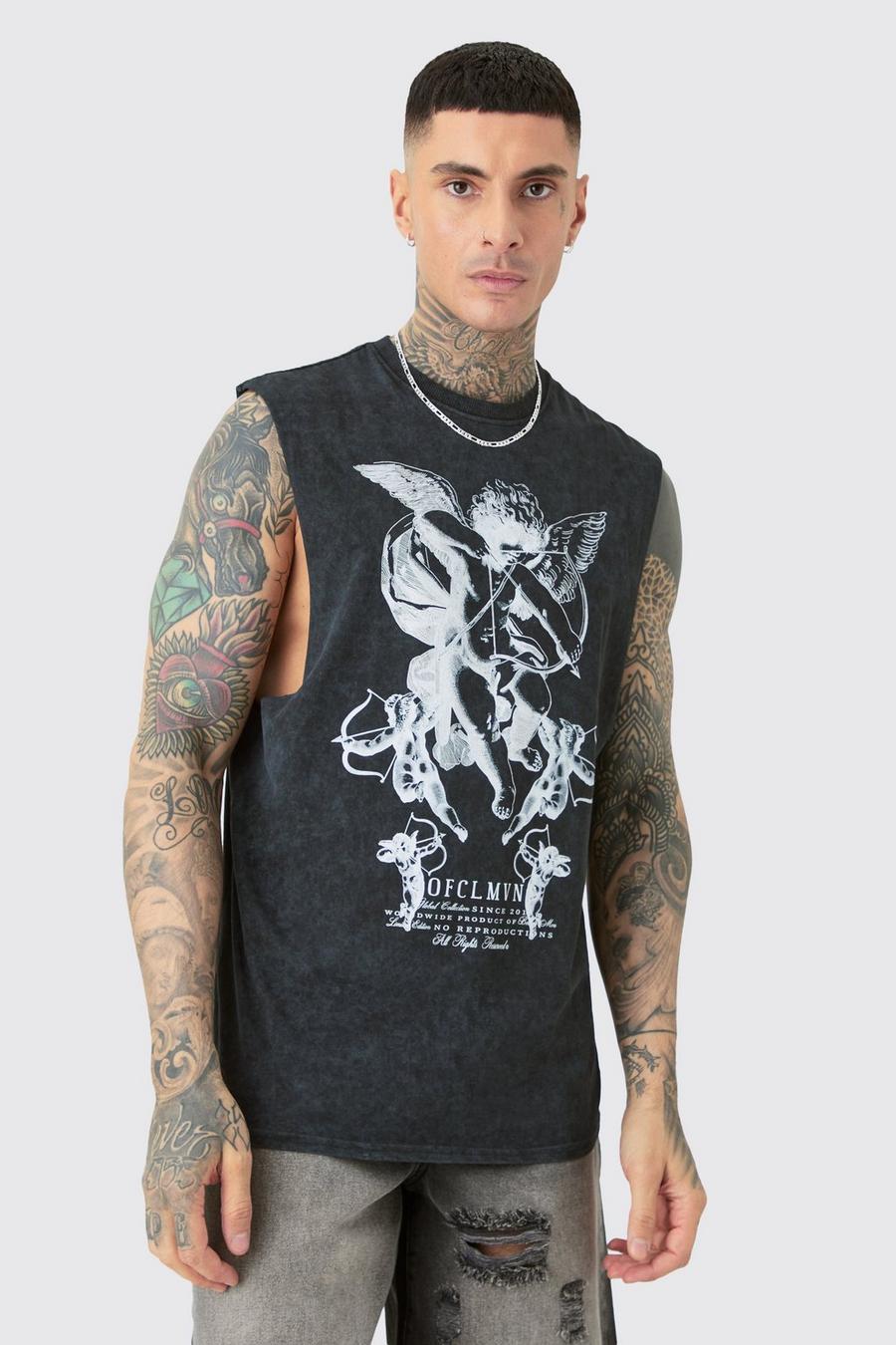 Tall graues Renaissance Tanktop in Acid-Waschung, Grey image number 1