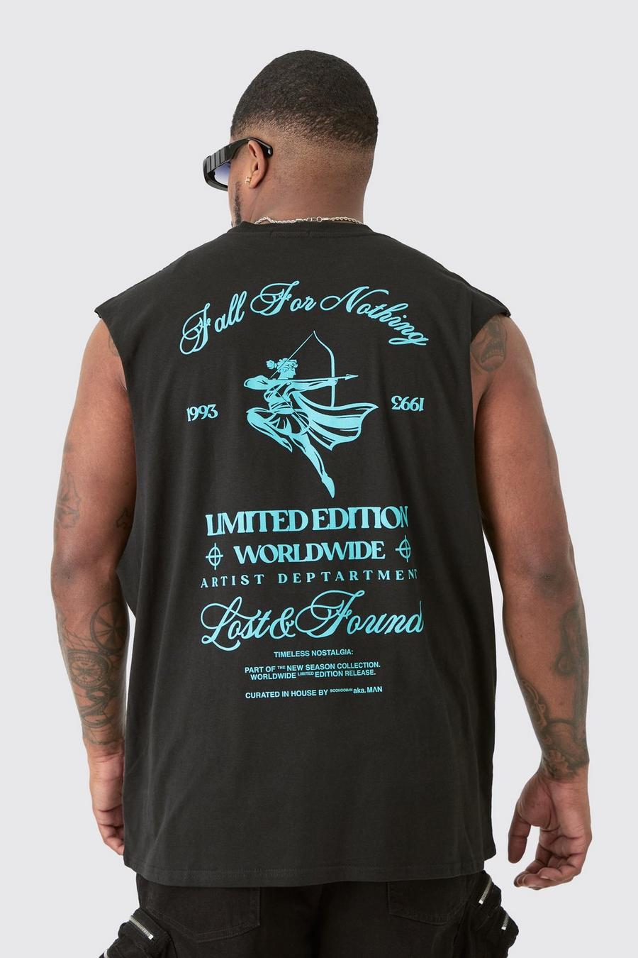 Plus Limited Edition Worldwide Back Print Tank In Black image number 1