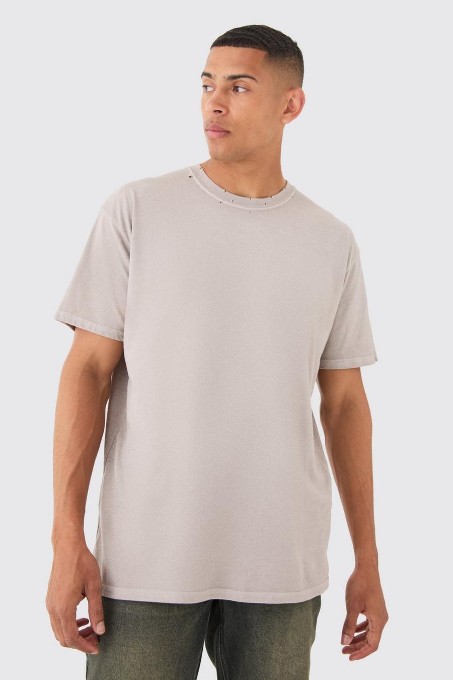 T-shirt oversize délavé, Chocolate image number 1