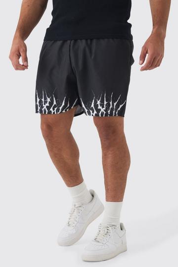 Plus Printed Hem Swim Shorts black