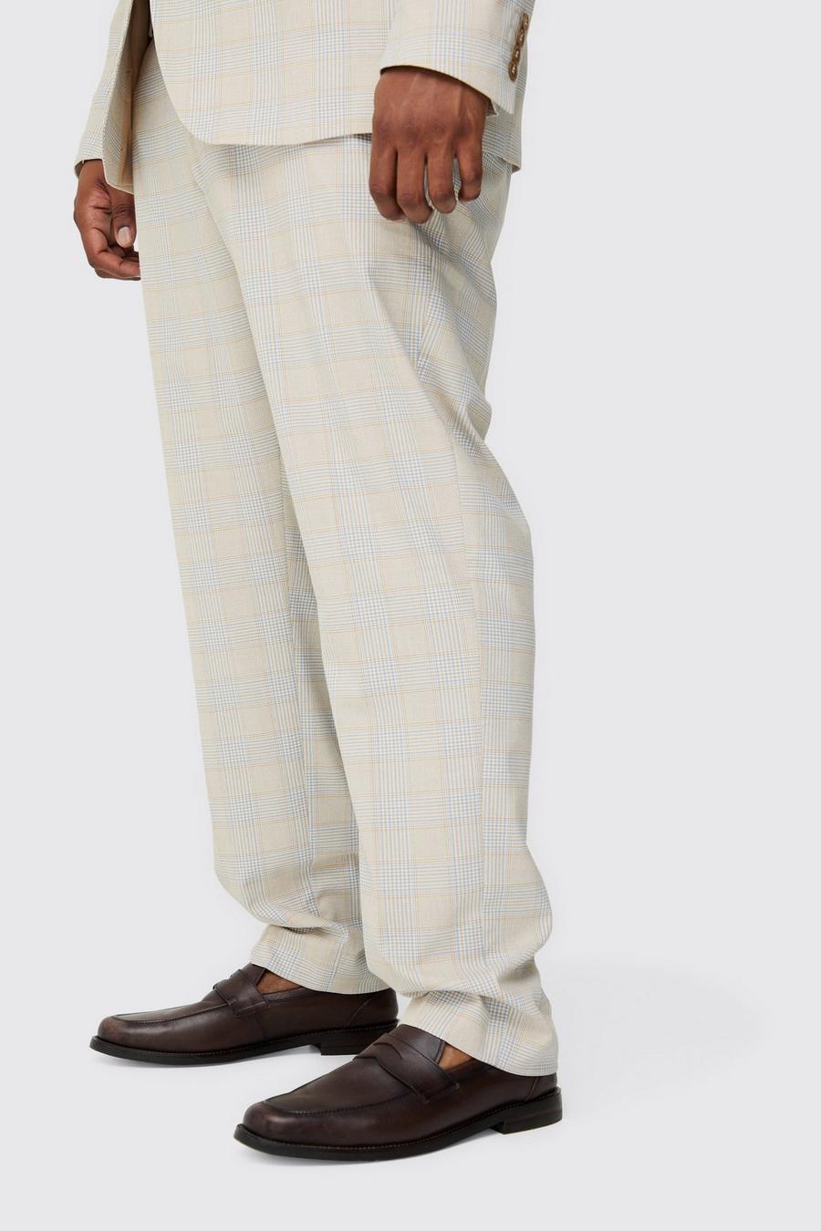 Stone Plus Checked Skinny Fit Trousers