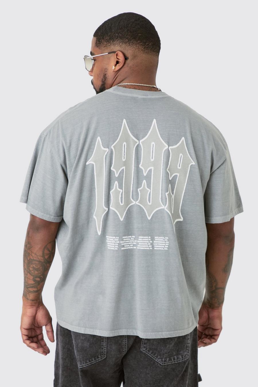 Plus 1999 Graphic Back Print T-shirt In Grey image number 1