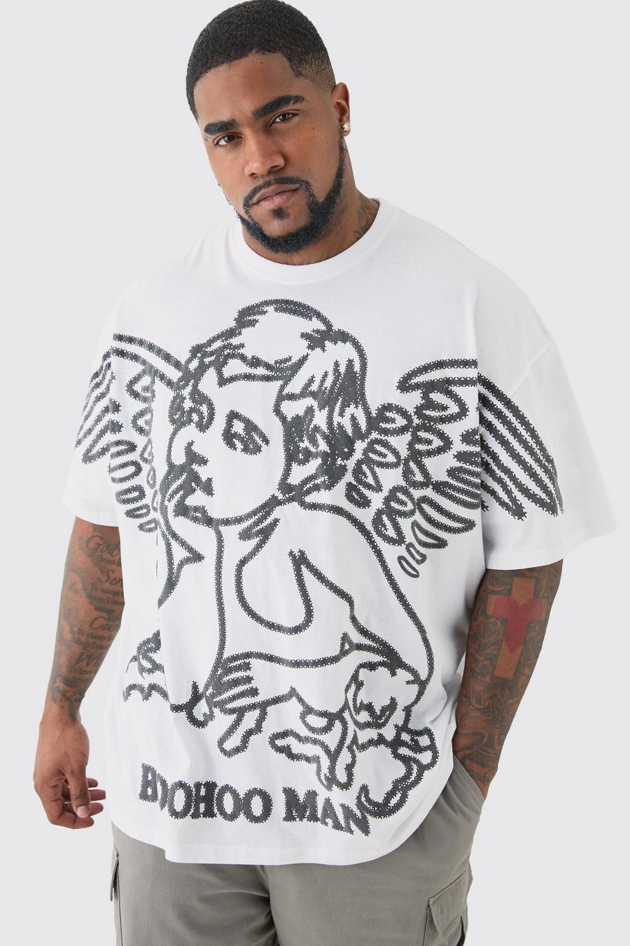 Plus Renaissance Flock Graphic T-shirt In White image number 1